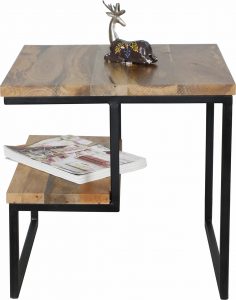 contemporary industrial style sidetable with rustic theme