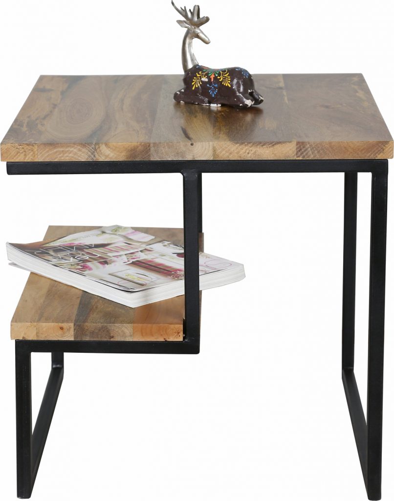 contemporary industrial style sidetable with rustic theme