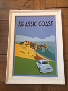 Vintage style framed Jurassic Coast print