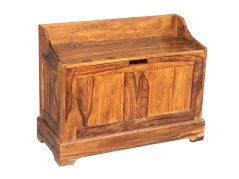 Small Sheesham wood storage bench trunk