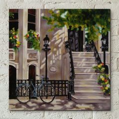 Floral Staircase Ceramic Tile Wall Art