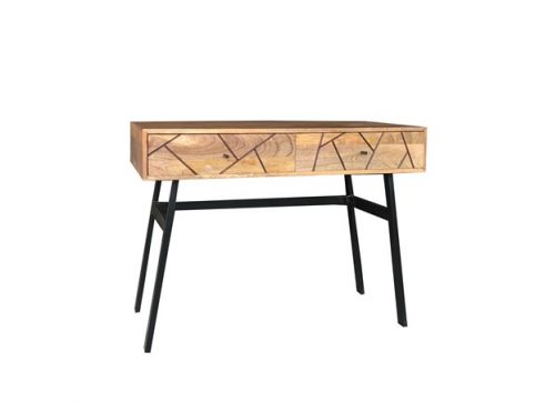 Urban Retro Range Industrial Style Light Mango Wood 2-drawer Console Table Hall Table