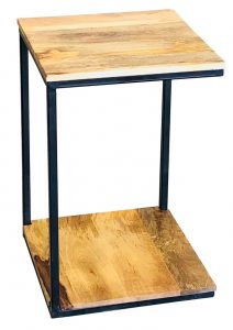 Industrial style light mango wood 3 side mini side table