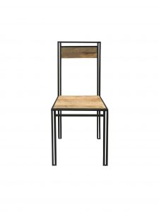 Industrial style light mango wood dining chair with metal frame