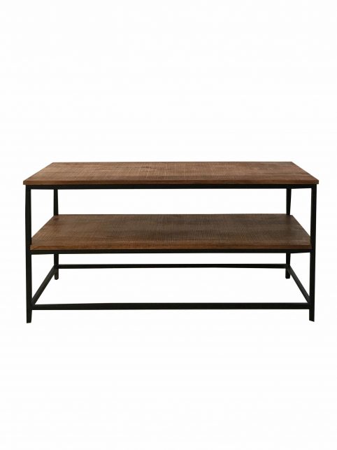 Industrial style light mango wood plasma tv unit-sawn finish with metal frame Industrial style light mango wood plasma tv unit-sawn finish with metal frame