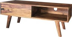 large sheesham wood TV stand with sliding door