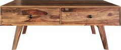 Two tone sheesham wood 2-drawer coffe table
