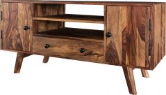 Two tone sheesham wood plasma TV stand-media unit