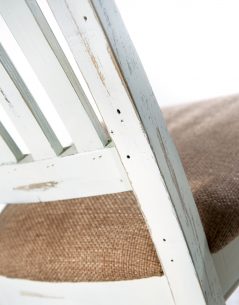 solid reclaimed wood dining chair detail