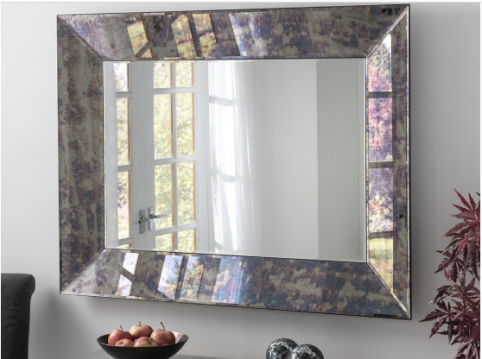 British made antique blue mirror British made antique blue mirror