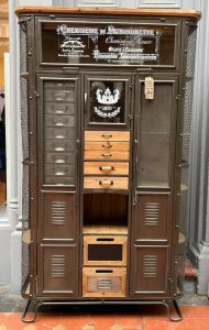 industrial style large metal storage cabinet with many drawers and shelves