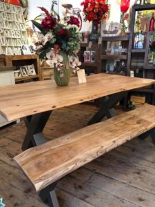 Contemporary Solid Wood Industrial Style Dining Table