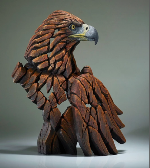 handpainted Edge sculpture golden eagle sculpture