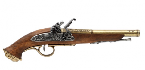 Gold Pirate Flintlock Replica Pistol 18Th Century