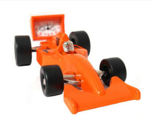 orange formula 1 miniature clock