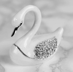 white swan trinket box