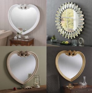 Heart-shaped mirror handmade mirror carved mirror Ornate Gilt Mirrors