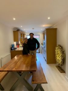 The rise of chunky industrial style Furniture 4 solid acacia wood chunky industrial style dining table and bench set