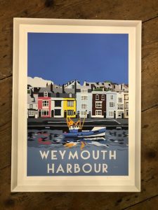 vintage style Weymouth harbour framed print