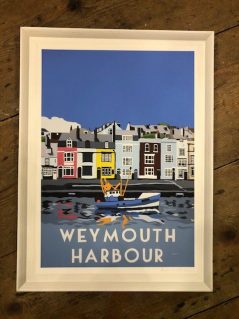 vintage style Weymouth harbour framed print