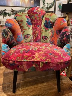 Unique Bohemian style colourful birds cotton velvet occasional Boho chair