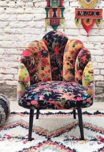 Are you ready to bring a splash of colours to your home? 5 Unique colourful birds of paradise cotton velvet occasional chair