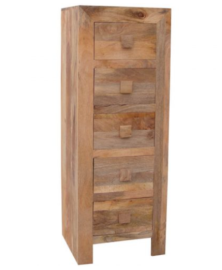 light mang wood 5 drawer chest of drawers tallboy