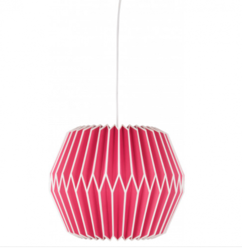 pink natural pleated paper lamp shade