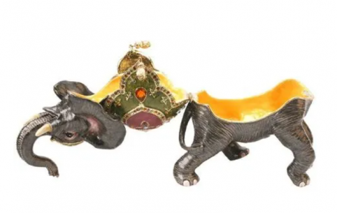 the elephant trinket box opened up the elephant trinket box opened up