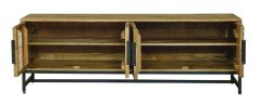 Industrial Style Light Mango Wood Plasma TV Stand / Storage Cabinet