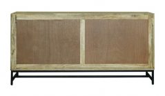 4 Door Industrial Style Natural Light Mango Wood Spacious Sideboard