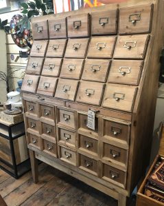 multi drawer wooden apothecary unit storage cabinet