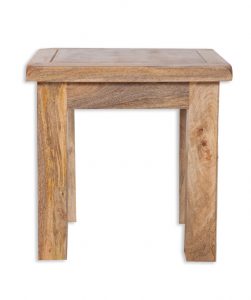 solid light mango wood side table