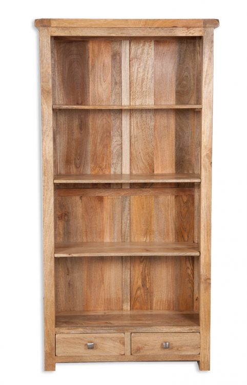 solid light mango wood large bookcase