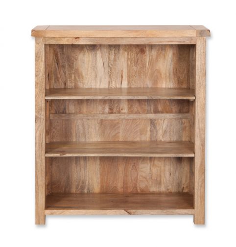 solid light mango wood 3 shelf bookcase