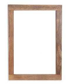 solid light mango wood rectangular mirror