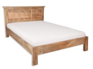 solid light mango wood double bed