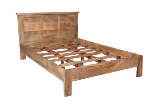 Solid Light Mango Wood Bed Frame and Headboard