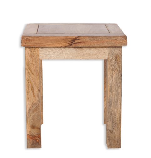 solid light mango wood dressing table stool