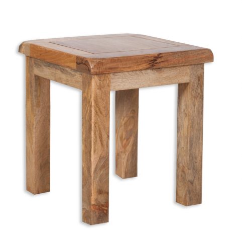 ODB111b solid light mango wood dressing table stool side view