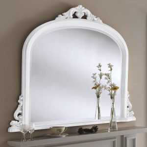 48 by 36 inches white overmantel mirror made in UK