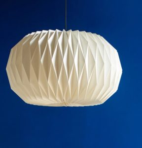 large orgami style white pleatedpaper lampshade