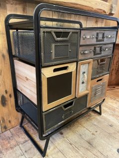 Small industrial style storage chest of drawers