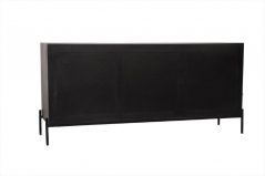 Dorset Modern Range Black Painted Mango Wood 3 Rattan Style Door Sideboard back Modern Dorset sideboard back