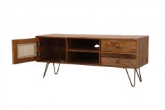 Indian rosewood tv stand with shelves