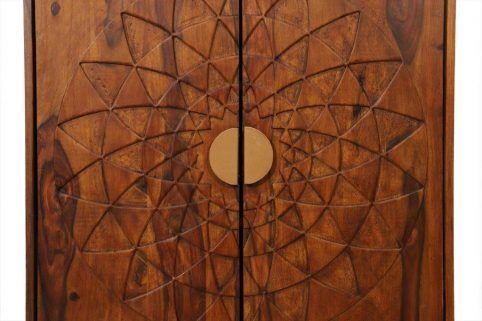 Solid Handcrafted Sheesham Sideboard with 3 Shelves details Indian Sheesham wood sideboard with three shelves