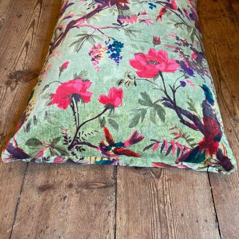 green cotton velver cushion cover 60x40cm side (2) green cotton velvet cushion cover side