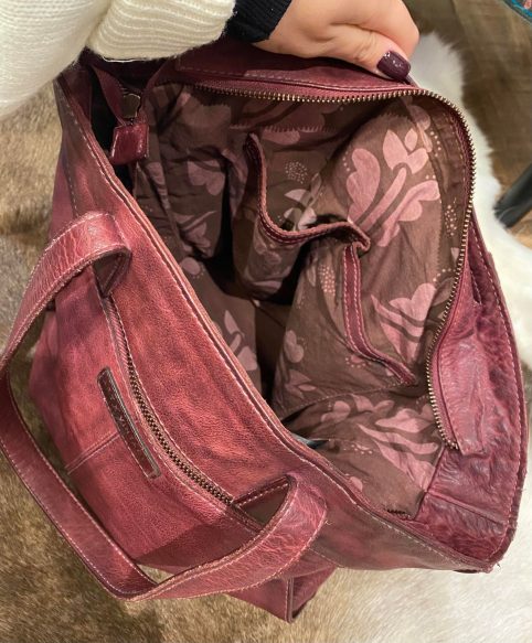 leather bag inside leather bag inside