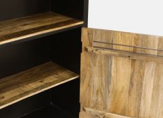 Industrial Style Light Mango Wood Iron Framed Bookcase