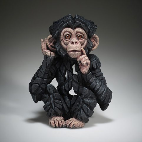 Hand Painted Baby Chimpanzee Bust Sculpture UK Dorset hand painted baby chimpanzee bust sculpture UK